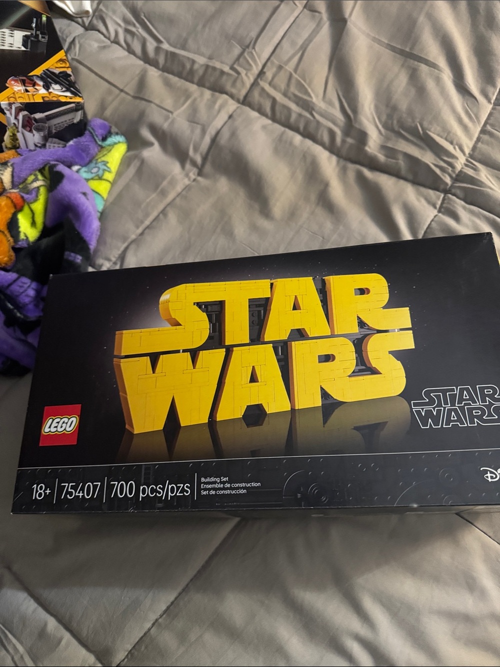 Lego Star Wars Box with Bold Yellow Logo on Black